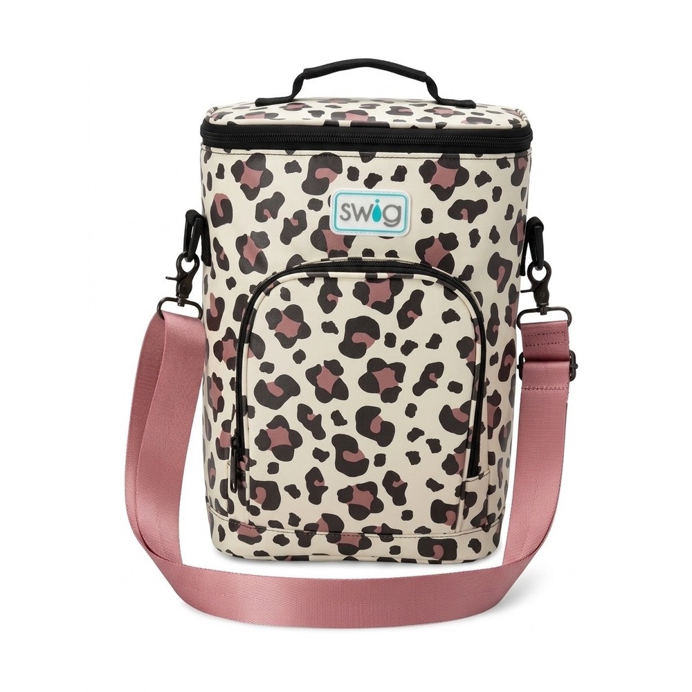 Swig Life Leopard Print Insulated Bottle Cooler Bag Pink Replacement Strap